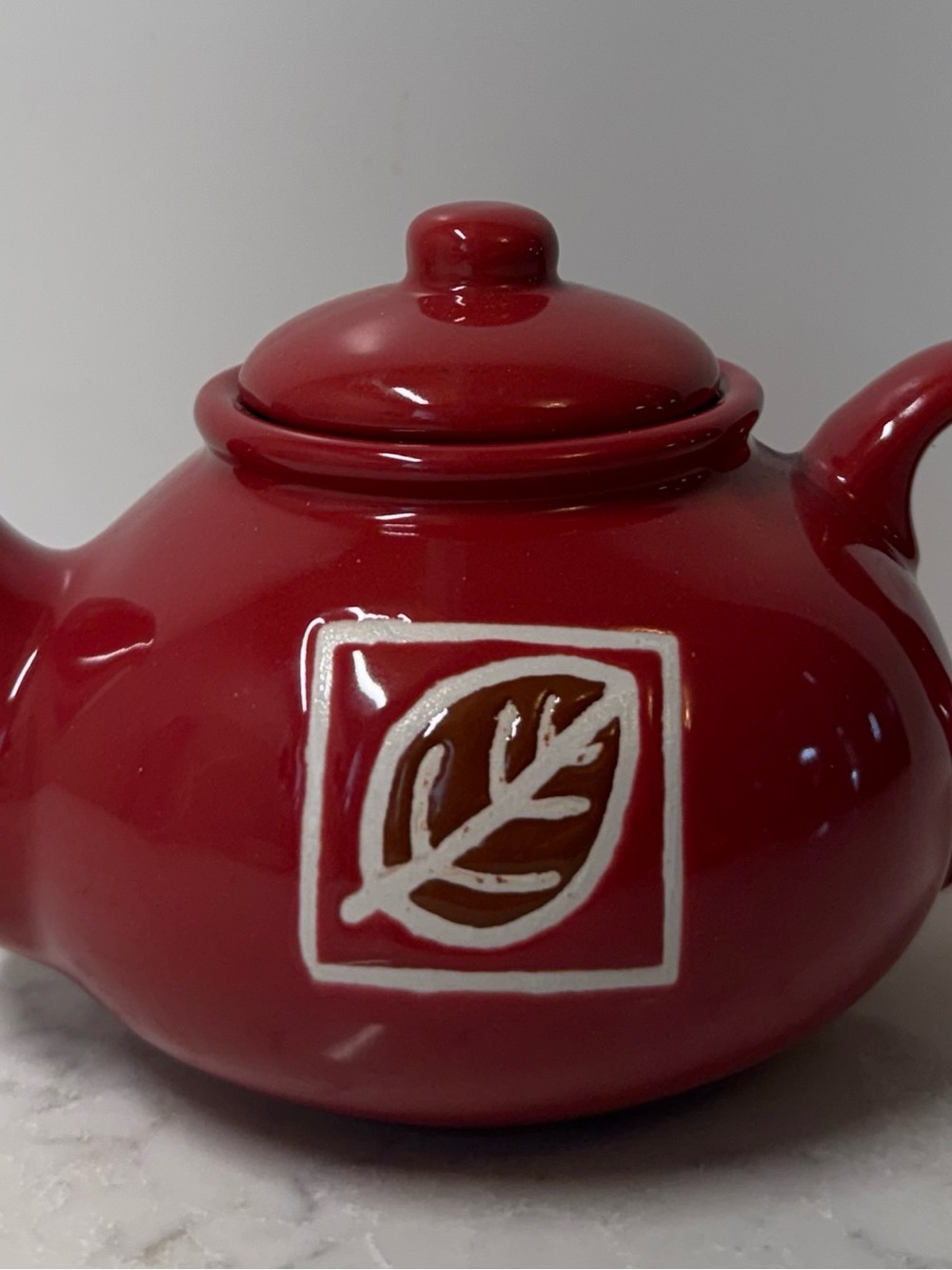 Earth Tone Thai Leaf Teapot Glazed Ceramic Hand Painted